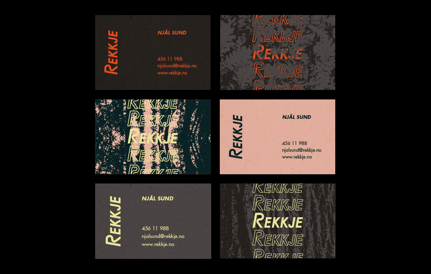 Rekkje brand cards Rekkje brand cards